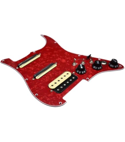 ダブルコイルピックアップ用ギターピックガードアクセサリー(Red